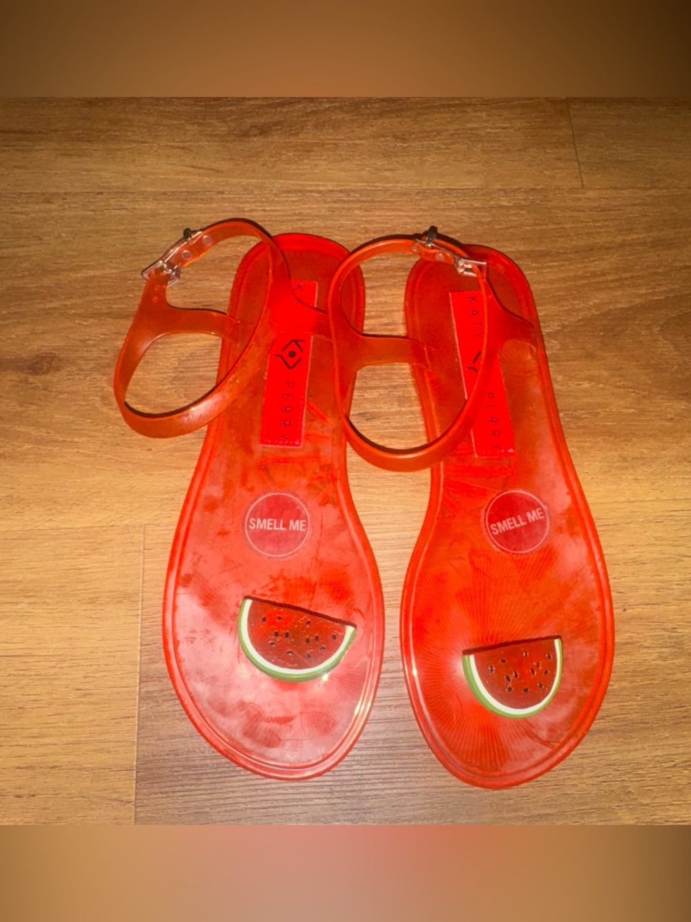 Katy Perry Novelty Jelly Watermelon Red Sandals size 8 - Picture 4 of 8